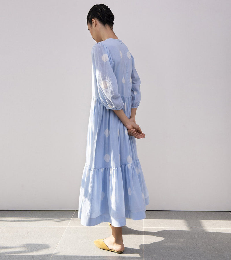 Blue Poppy Shibori Dress Dress by Khara Kapas for women in Singapore