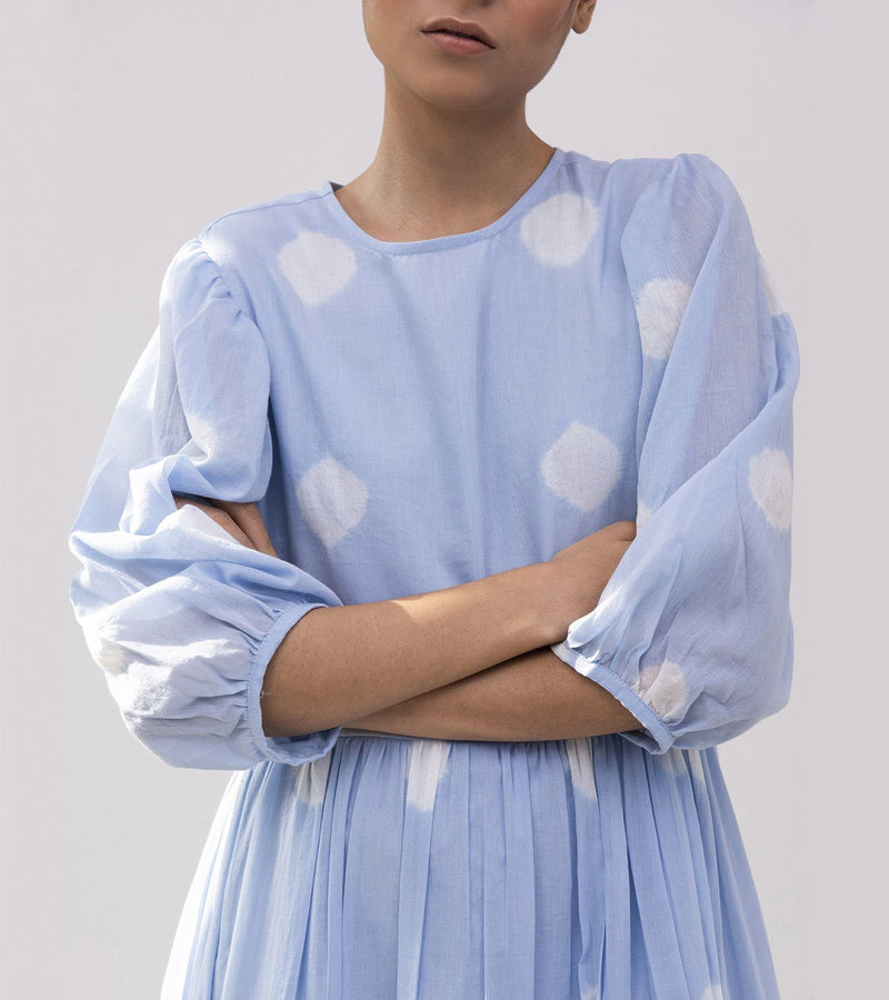 Blue Poppy Shibori Dress Dress by Khara Kapas for women in Singapore