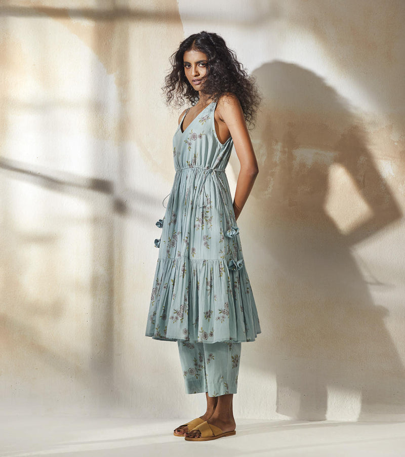 Blue Rose (Set) Co-ord Set,Kurta Sets by Khara Kapas for women in Singapore