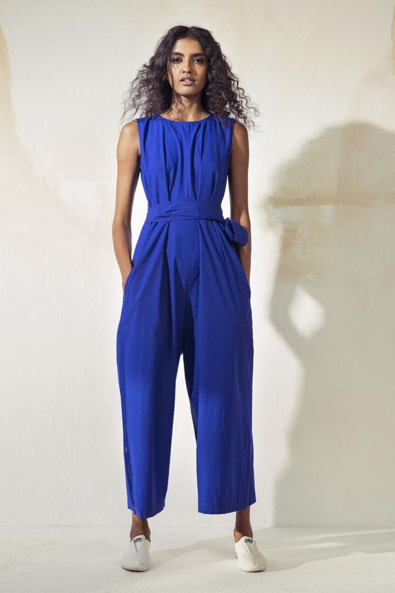 Bluish Blue Jumpsuits by Khara Kapas for women in Singapore