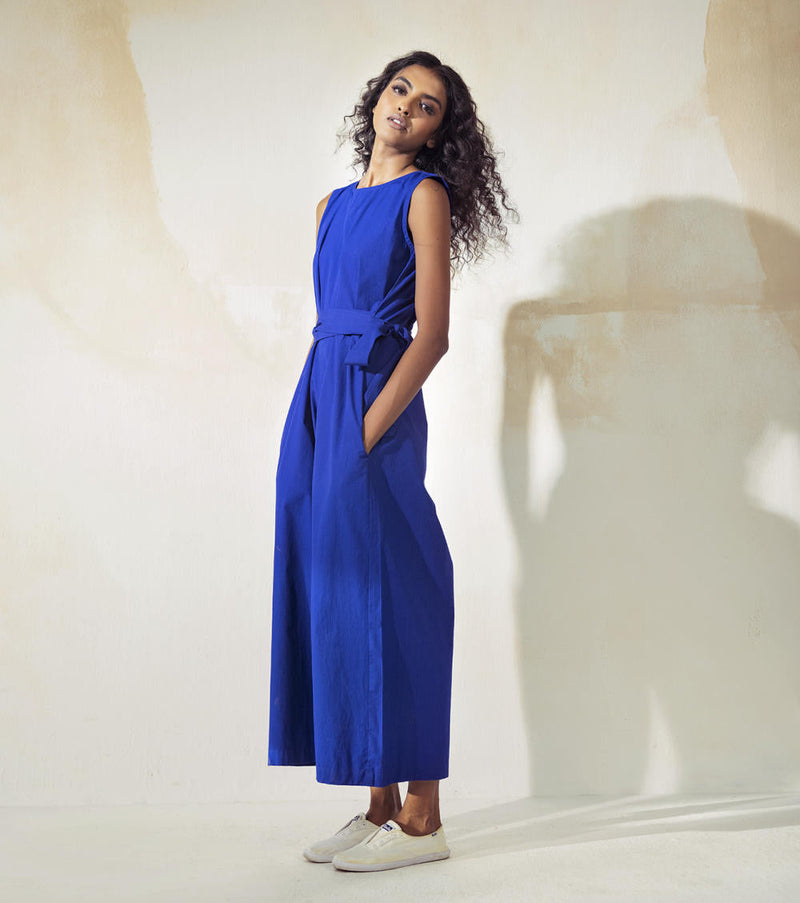 Bluish Blue Jumpsuits by Khara Kapas for women in Singapore