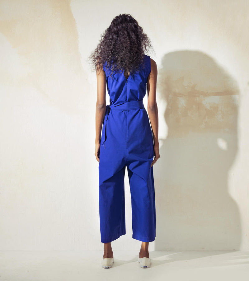 Bluish Blue Jumpsuits by Khara Kapas for women in Singapore