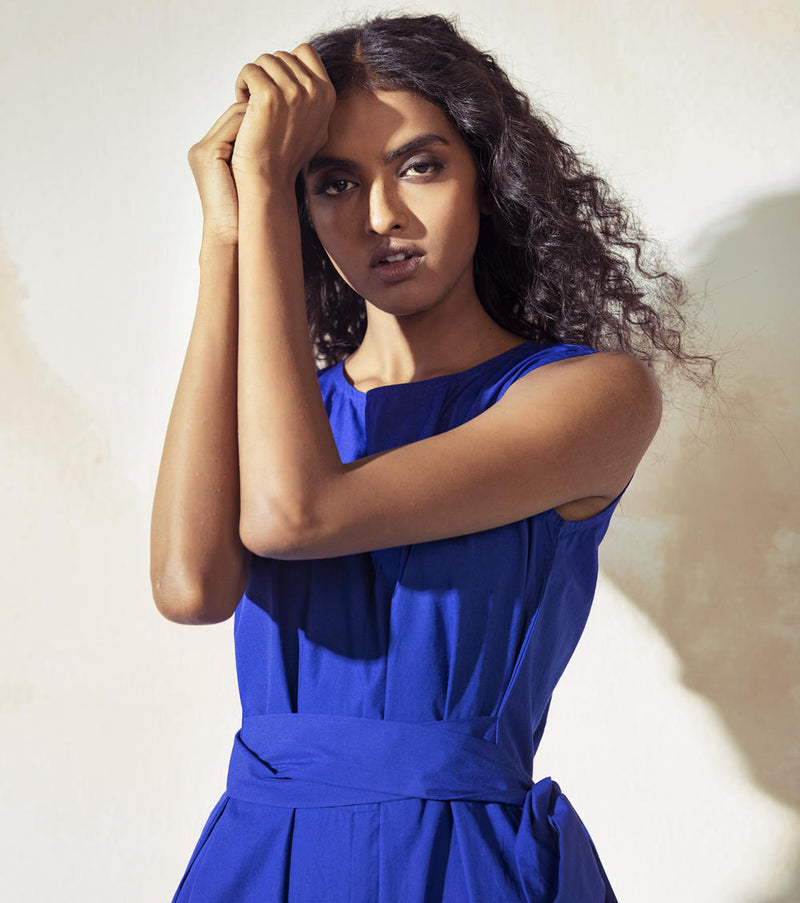 Bluish Blue Jumpsuits by Khara Kapas for women in Singapore