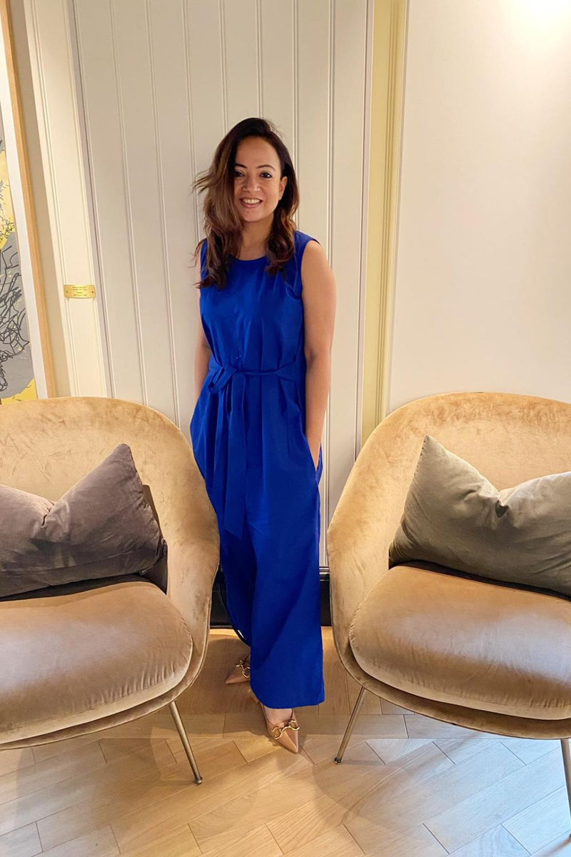 Bluish Blue Jumpsuits by Khara Kapas for women in Singapore