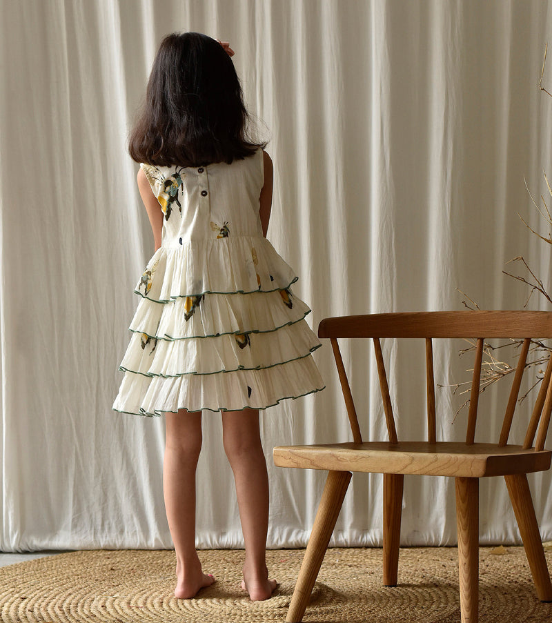 Busy Bee Frock Dress by Khara Kapas Kids for kids in Singapore