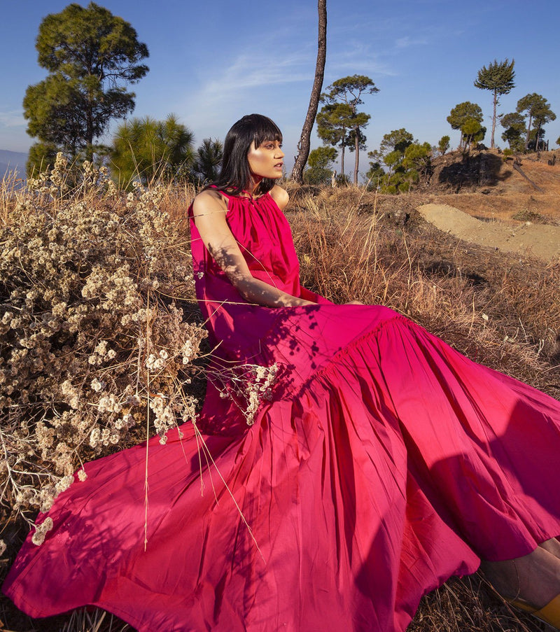 Call To Hope Dress by Khara Kapas in red for women in Singapore