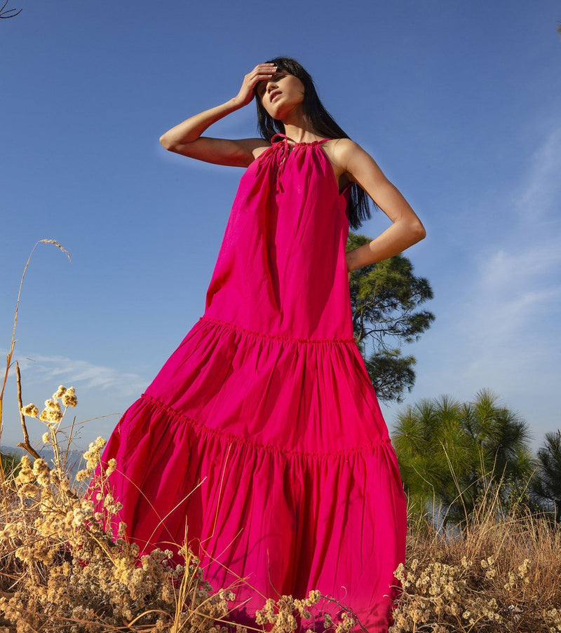 Call To Hope Dress by Khara Kapas in red for women in Singapore