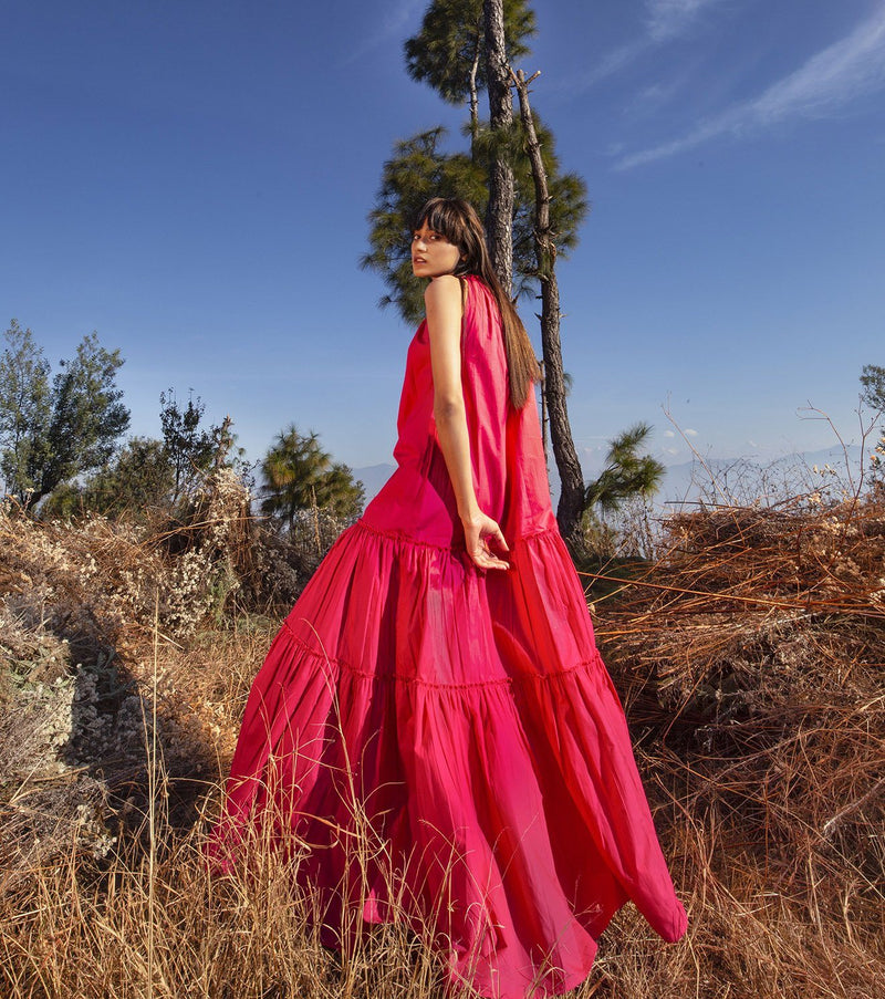 Call To Hope Dress by Khara Kapas in red for women in Singapore