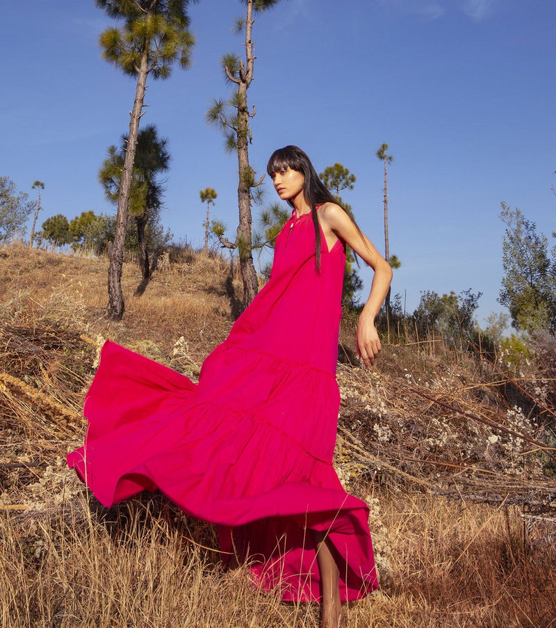 Call To Hope Dress by Khara Kapas in red for women in Singapore