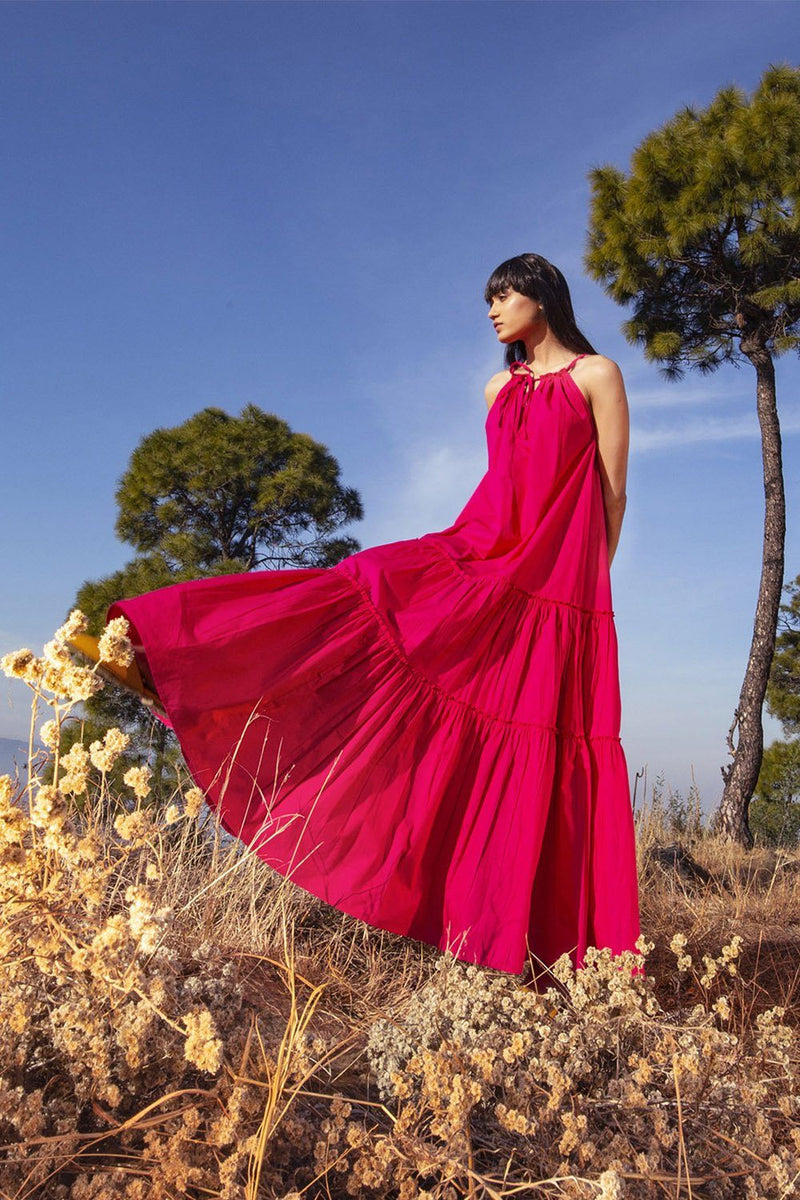 Call To Hope Dress by Khara Kapas in red for women in Singapore
