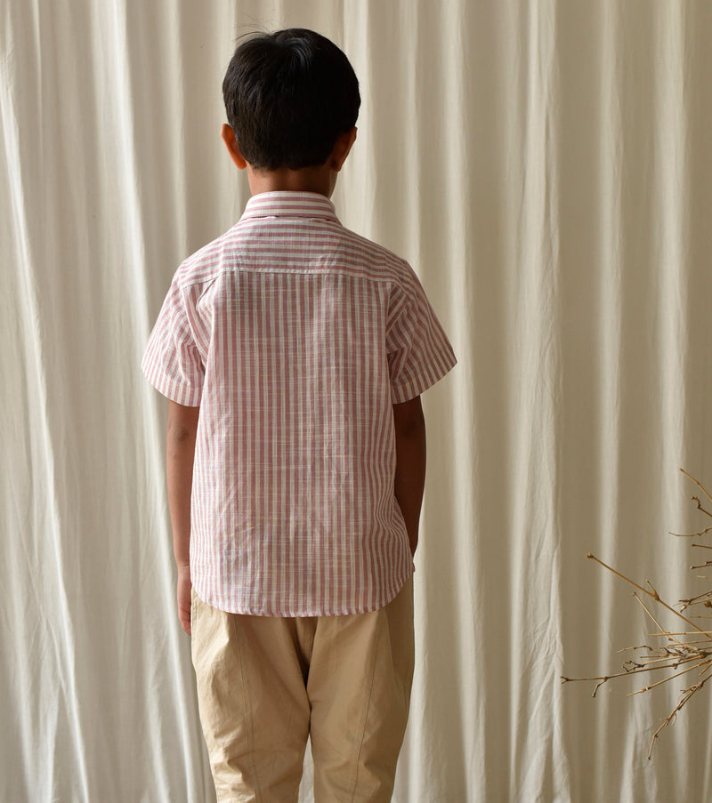 Candy Stripe Shirt by Khara Kapas Kids for kids in Singapore