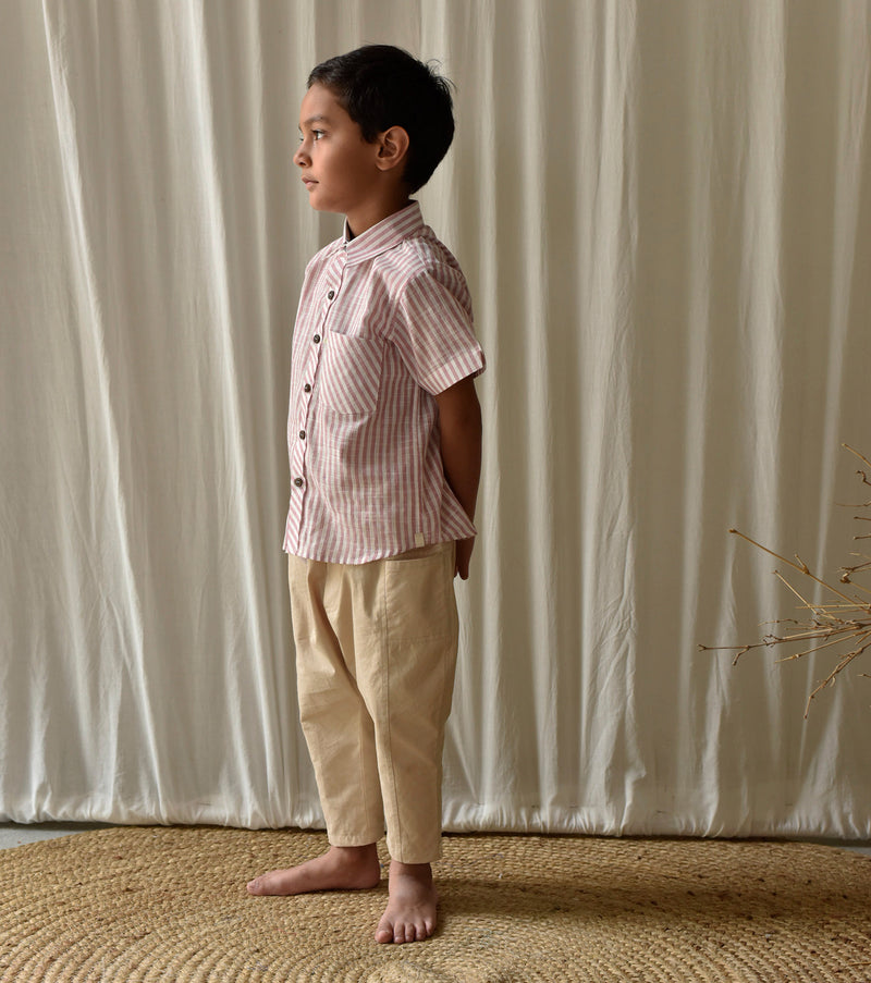 Candy Stripe Shirt by Khara Kapas Kids for kids in Singapore