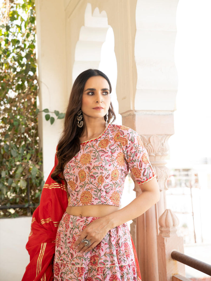 Chaand Inaya Gudhal Skirt Set Chaand Inaya Gudhal Skirt Set by Maison Shefali by Maison Shefali for women in Singapore