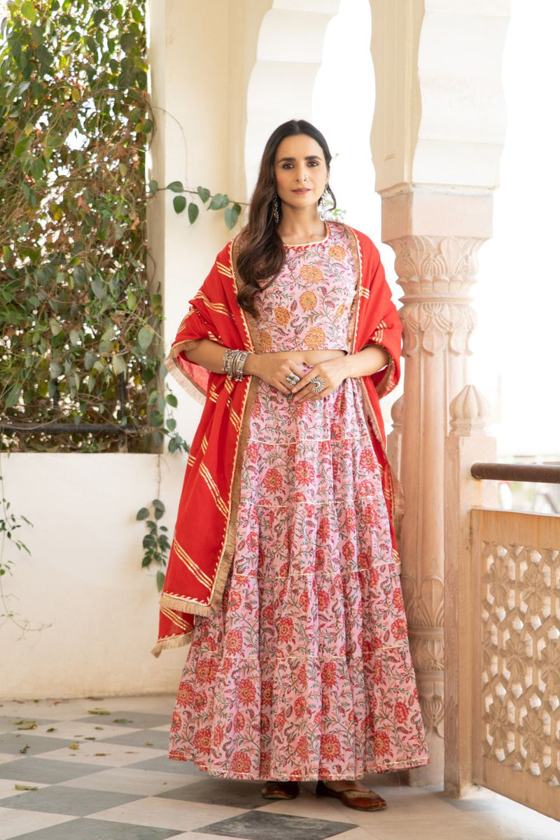 Chaand Inaya Gudhal Skirt Set Chaand Inaya Gudhal Skirt Set by Maison Shefali by Maison Shefali for women in Singapore
