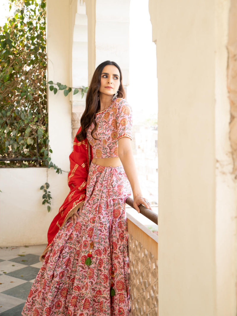 Chaand Inaya Gudhal Skirt Set Chaand Inaya Gudhal Skirt Set by Maison Shefali by Maison Shefali for women in Singapore