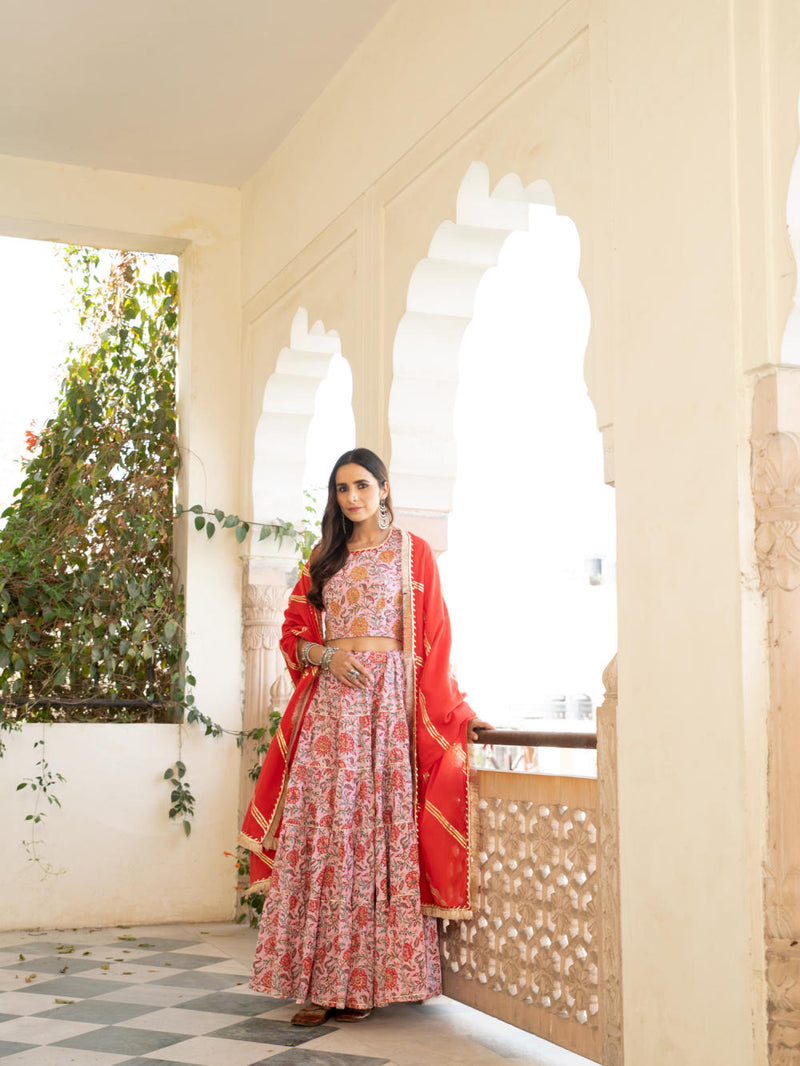Chaand Inaya Gudhal Skirt Set Chaand Inaya Gudhal Skirt Set by Maison Shefali by Maison Shefali for women in Singapore