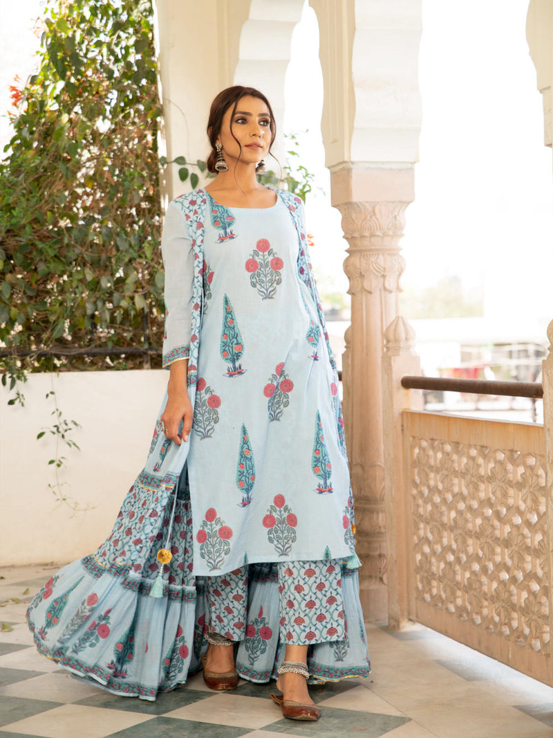 Chandni firoza mughal baagh jacket set Chandni firoza mughal baagh jacket set by Maison Shefali by Maison Shefali for women in Singapore