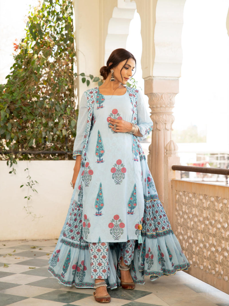 Chandni firoza mughal baagh jacket set Chandni firoza mughal baagh jacket set by Maison Shefali by Maison Shefali for women in Singapore
