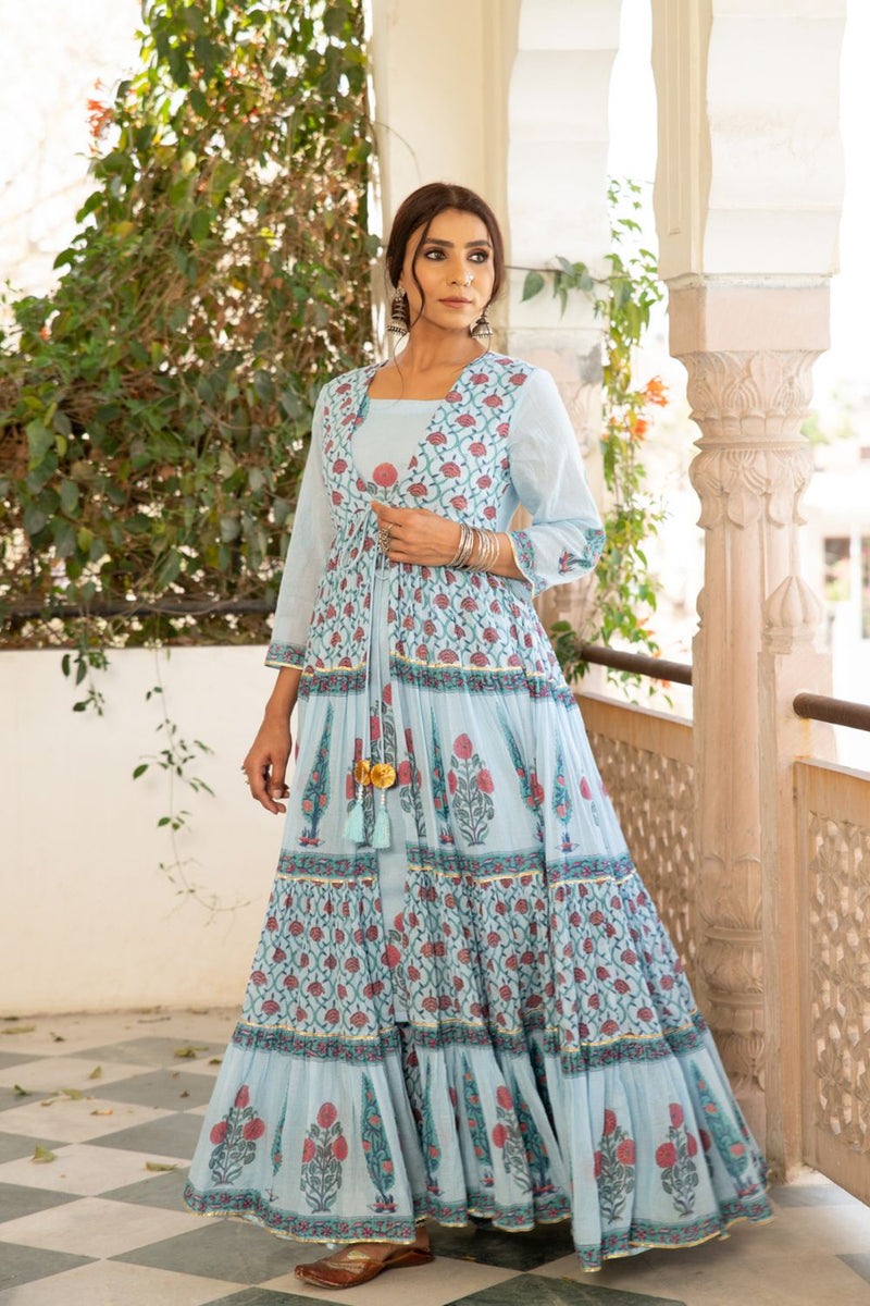 Chandni firoza mughal baagh jacket set Chandni firoza mughal baagh jacket set by Maison Shefali by Maison Shefali for women in Singapore