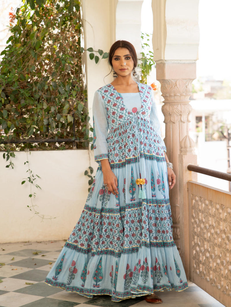 Chandni firoza mughal baagh jacket set Chandni firoza mughal baagh jacket set by Maison Shefali by Maison Shefali for women in Singapore