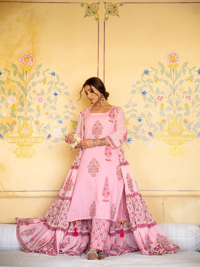Chandni Gulaab mughal baagh jacket set Chandni Gulaab mughal baagh jacket set by Maison Shefali by Maison Shefali for women in Singapore