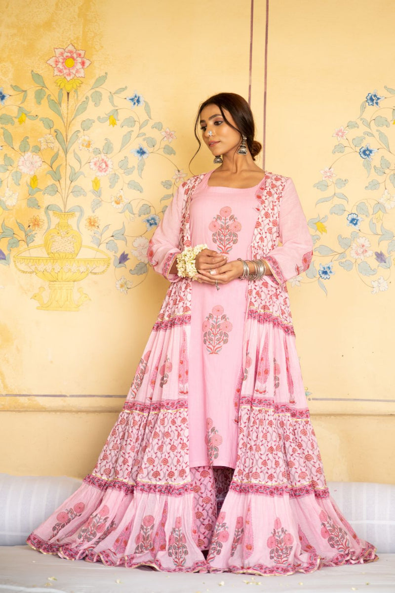 Chandni Gulaab mughal baagh jacket set Chandni Gulaab mughal baagh jacket set by Maison Shefali by Maison Shefali for women in Singapore