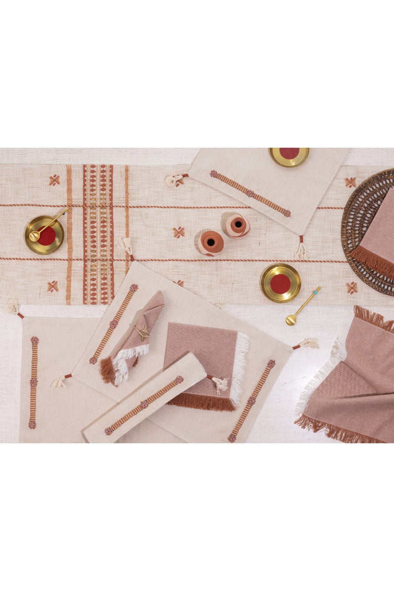 Chestnut Table Runner linen by Gado Living for in Singapore