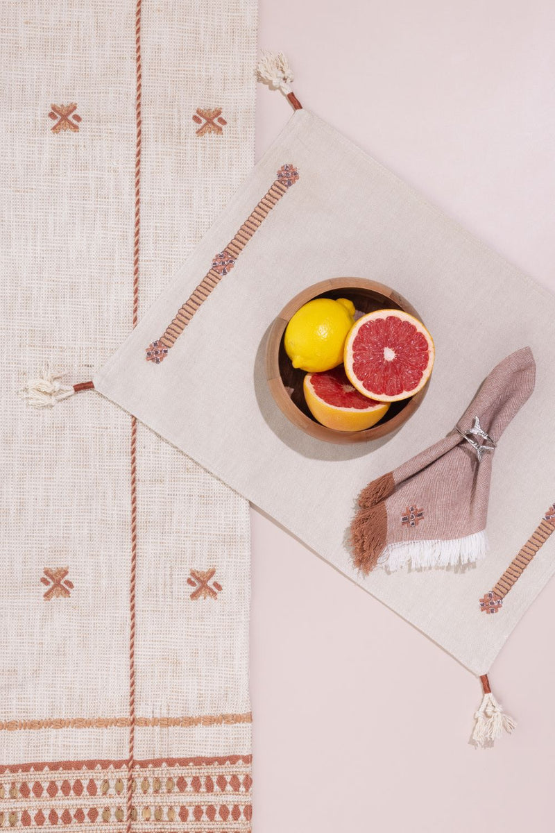 Chestnut Table Runner linen by Gado Living for in Singapore