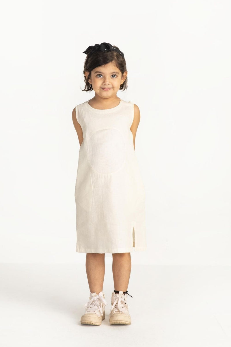 Circle Dress- Ivory Dress by THREE Kids for kids in Singapore