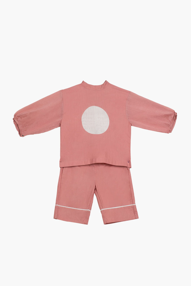 Circle Top Co-ord- Dusty Rose Co-ord Set by THREE Kids for kids in Singapore