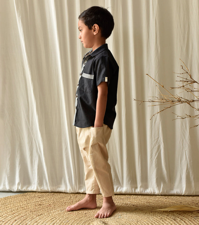 Coal Shirt by Khara Kapas Kids for kids in Singapore