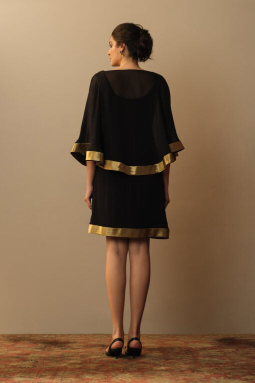 Cowl Neck Toga Dress Black Cowl neck toga dress black by Mallika Mathur by Mallika Mathur in black color for women in Singapore