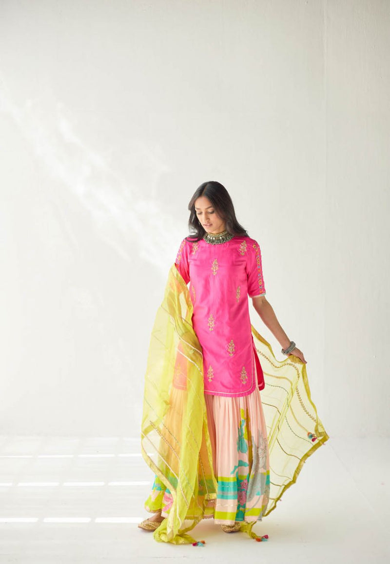 HOT PINK ORCHID GHARARA SET Kurta Sets by Rajiramniq for women in Singapore
