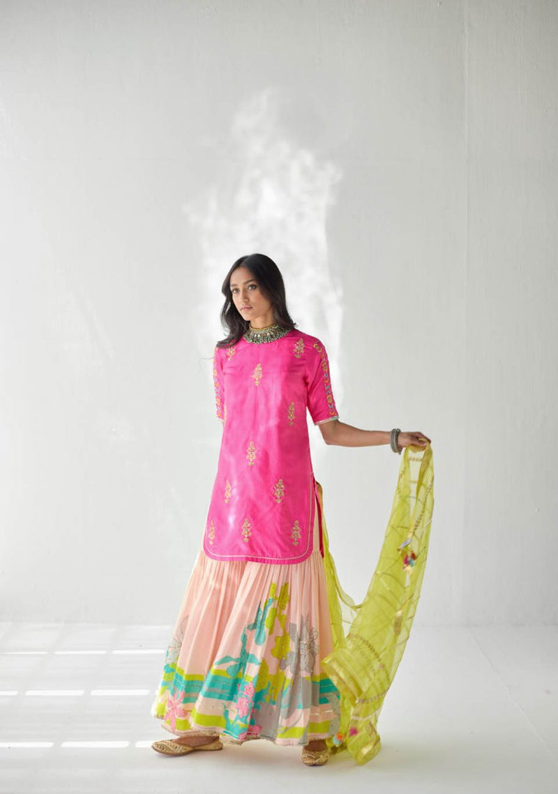 HOT PINK ORCHID GHARARA SET Kurta Sets by Rajiramniq for women in Singapore