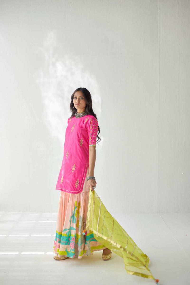 HOT PINK ORCHID GHARARA SET Kurta Sets by Rajiramniq for women in Singapore