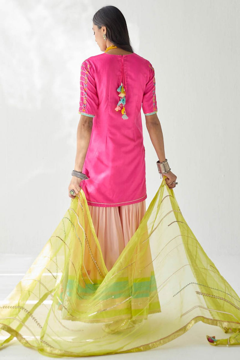 HOT PINK ORCHID GHARARA SET Kurta Sets by Rajiramniq for women in Singapore