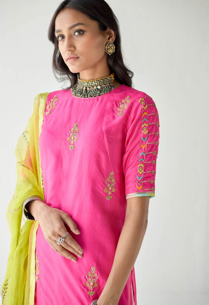 HOT PINK ORCHID GHARARA SET Kurta Sets by Rajiramniq for women in Singapore