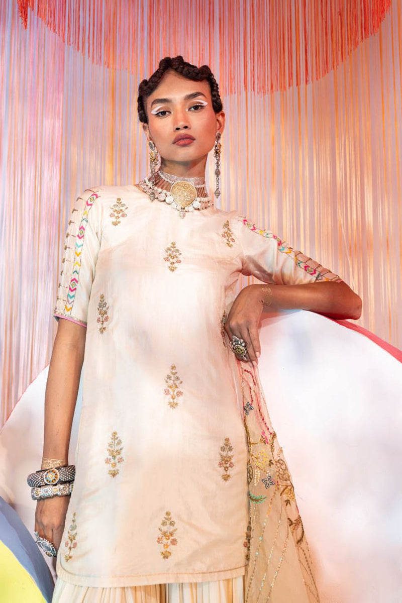 IVORY ORCHID GHARARA SET Kurta Sets by Rajiramniq for women in Singapore