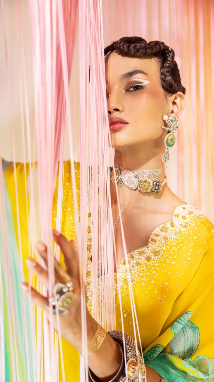 YELLOW PEARL KAFTAN Indo-Western Wear by Rajiramniq for women in Singapore