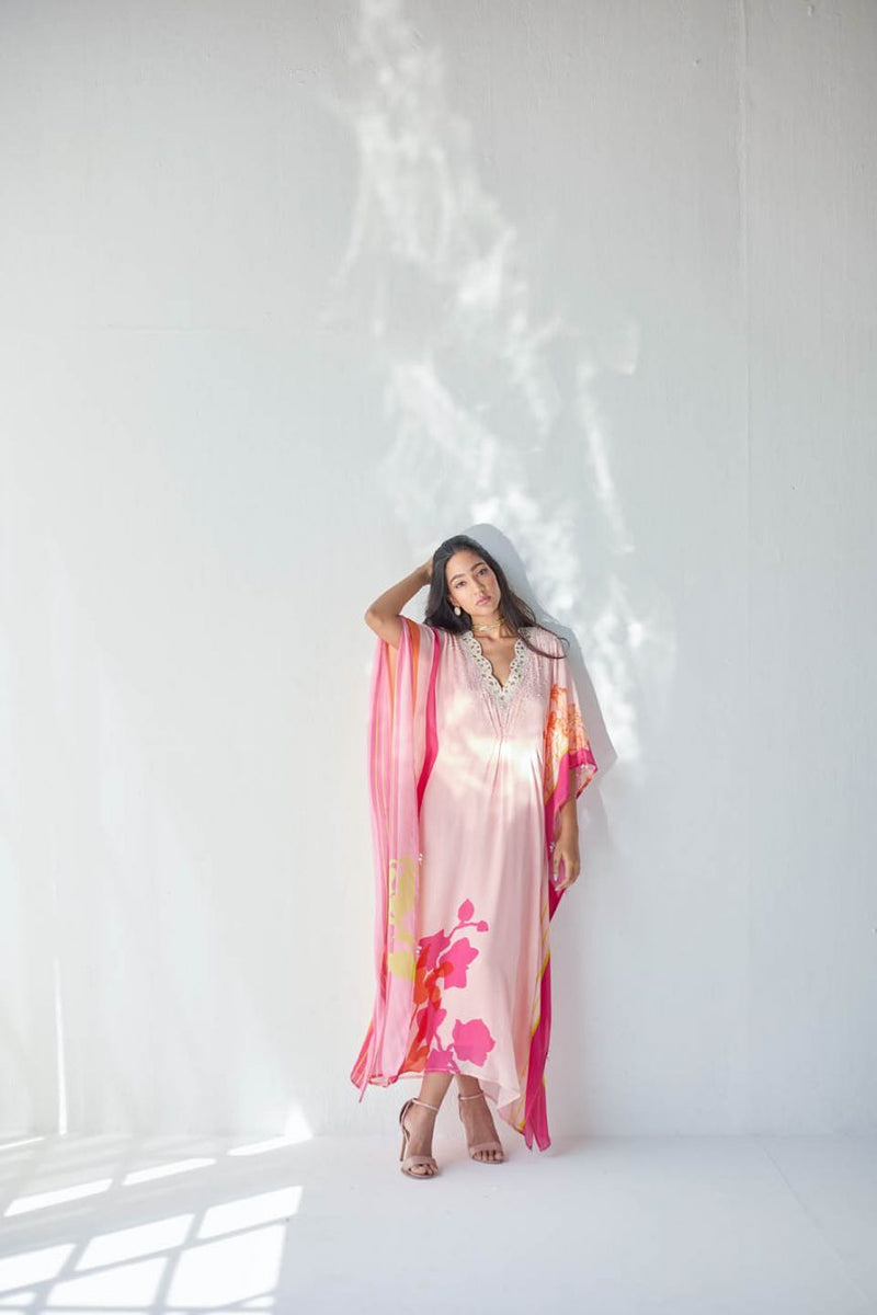 NUDE PEARL KAFTAN Indo-Western Wear by Rajiramniq for women in Singapore
