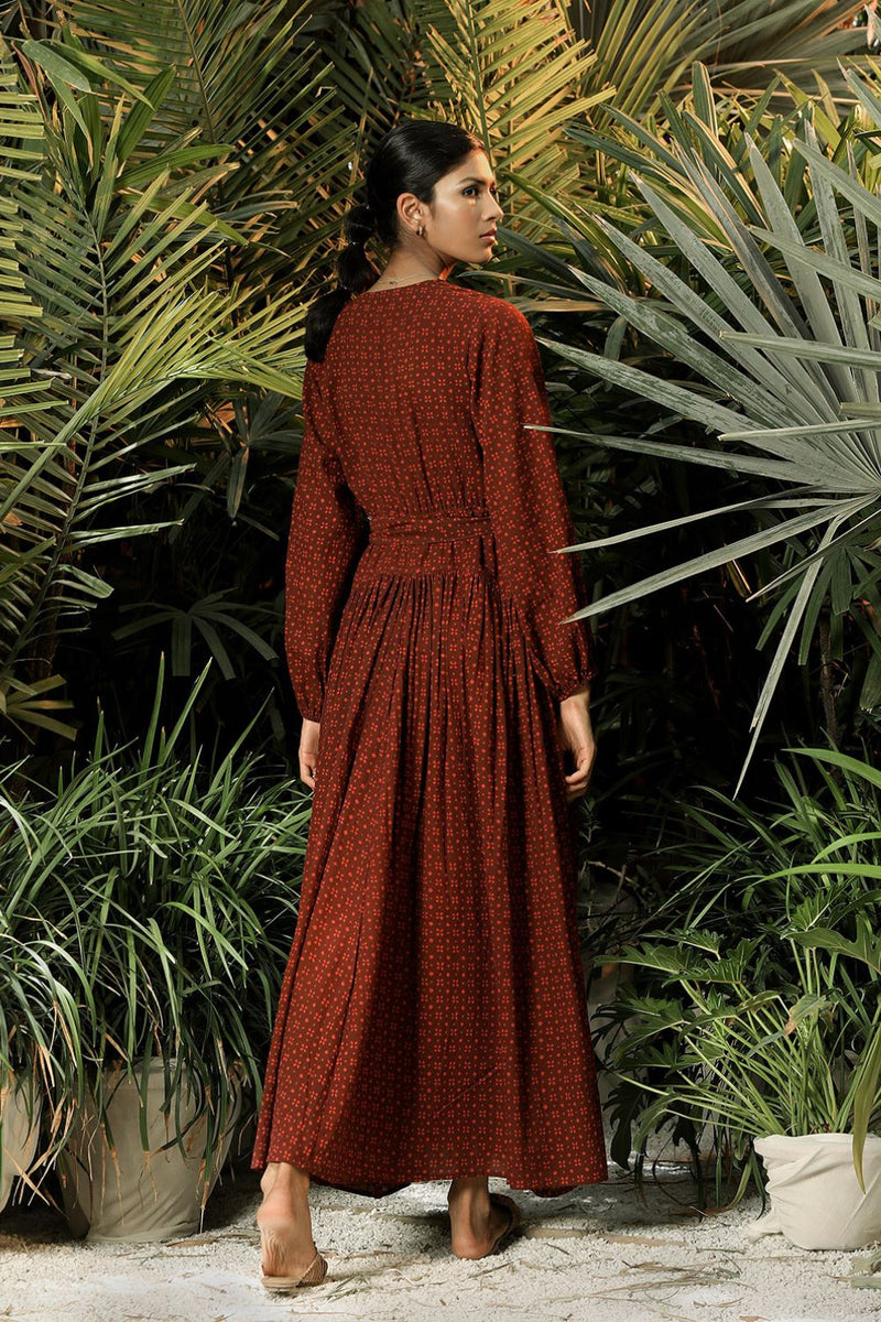 Dancing Lady Orchid Dress by Khara Kapas in red for women in Singapore