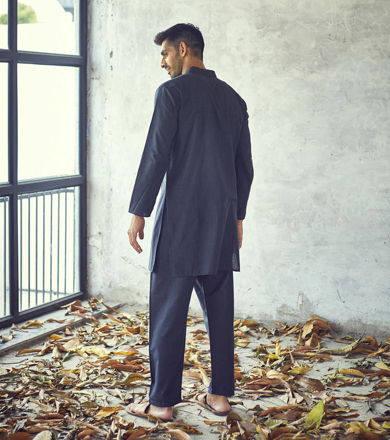 Dark night kurta set by Khara Kapas Men for women in Singapore