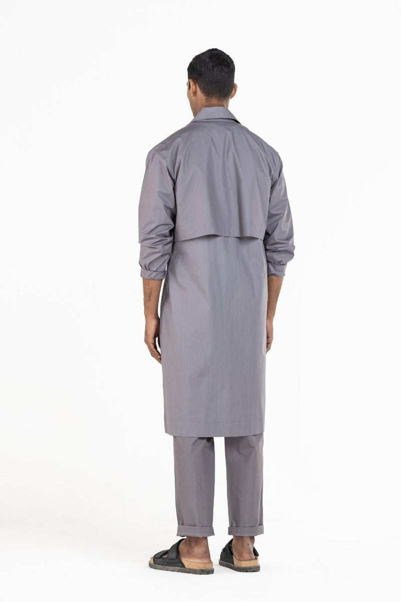 Double Layer Jacket Granite Co-ord Set,Bottoms by THREE Men for men in Singapore