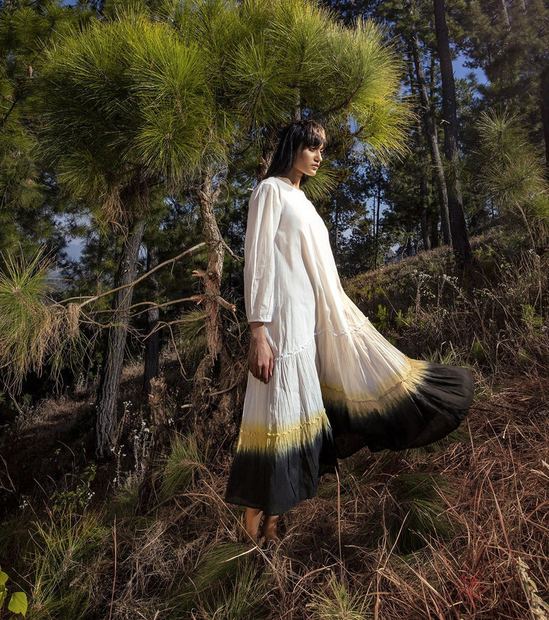 Dust of Snow Dress by Khara Kapas in white for women in Singapore