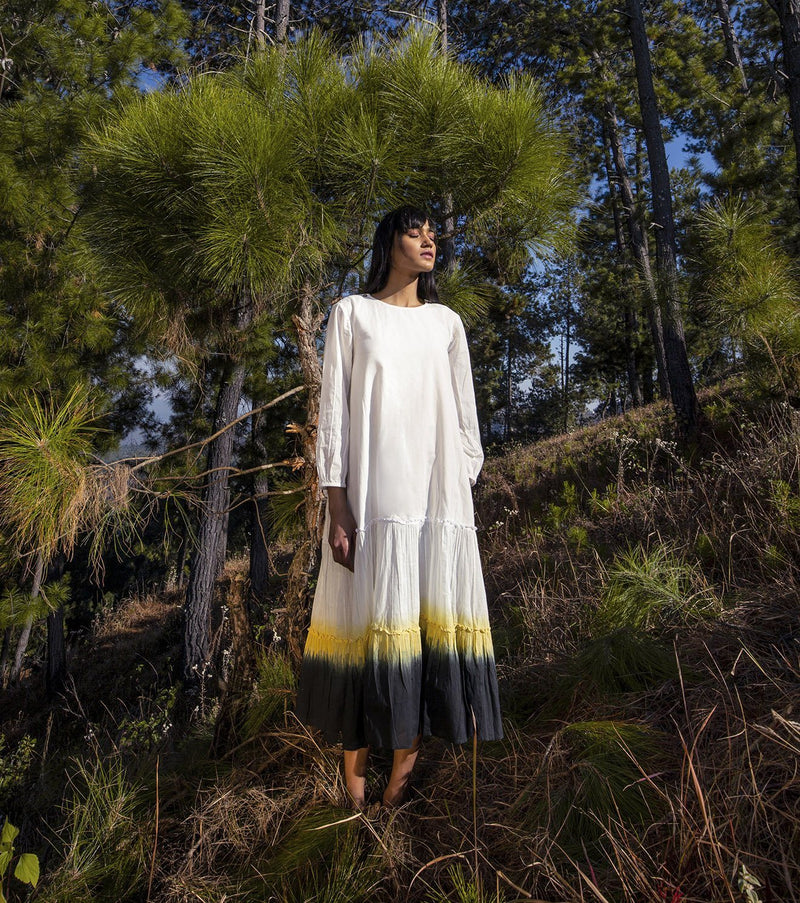 Dust of Snow Dress by Khara Kapas in white for women in Singapore