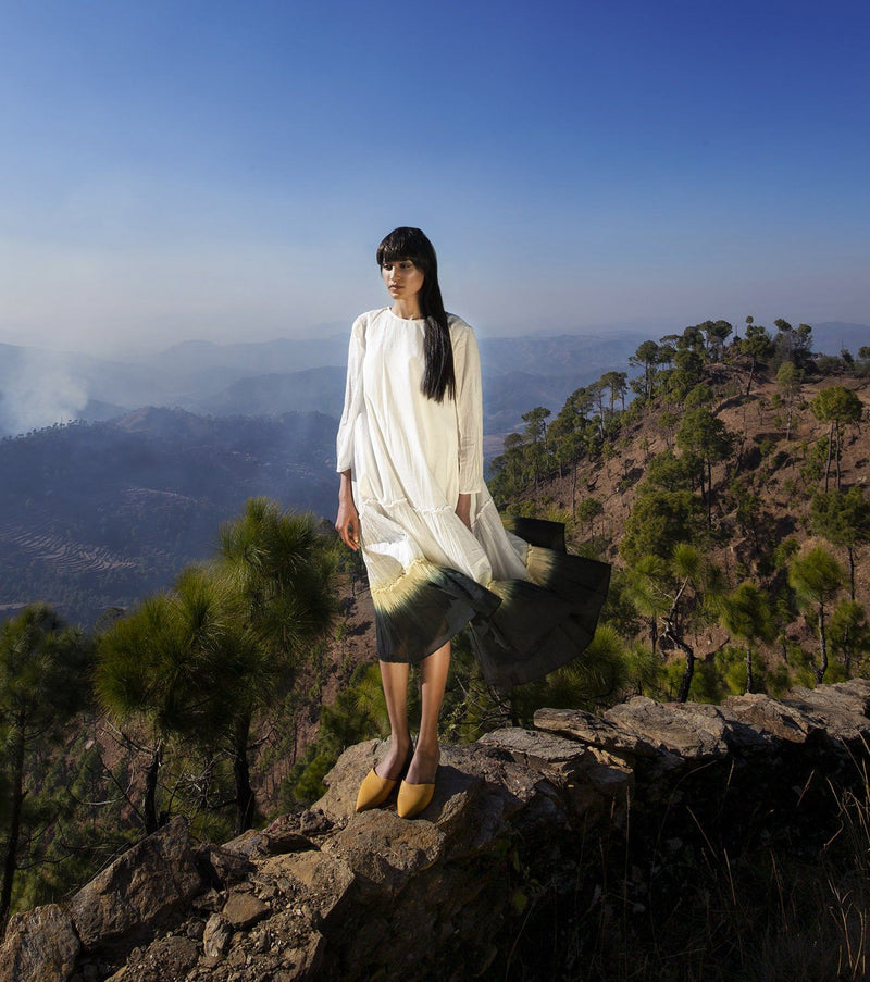 Dust of Snow Dress by Khara Kapas in white for women in Singapore