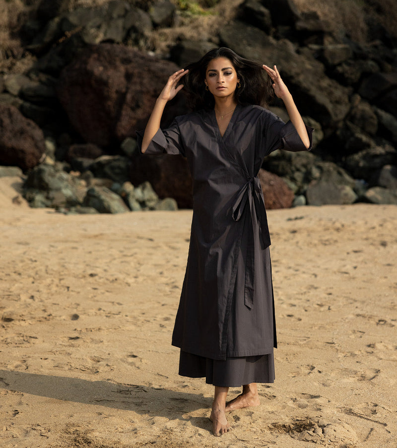 Ebony Co-ord Set by Khara Kapas in black for women in Singapore