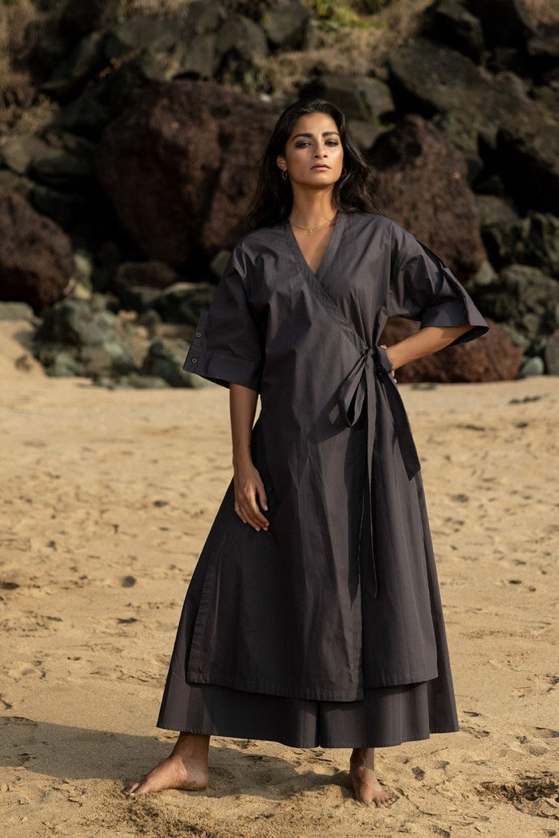 Ebony Co-ord Set by Khara Kapas in black for women in Singapore