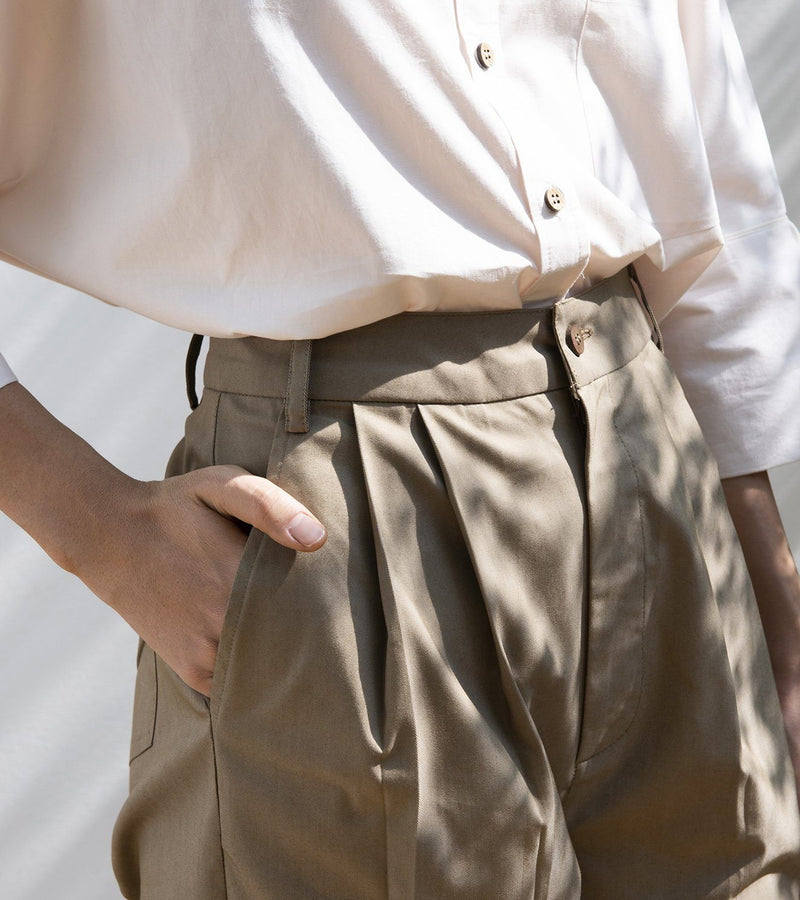 Elm Twig Cropped Trousers Bottoms by Khara Kapas for women in Singapore