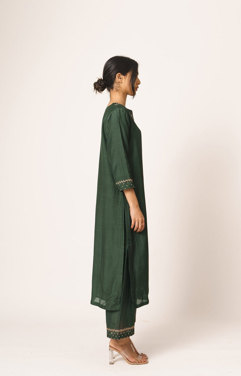 Emerald Aayat Kurta and Pant Set with Resham and Pitta Embroidery Fashion DOT